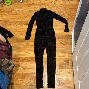 Black Patterned Jumpsuit